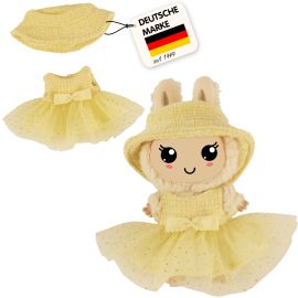 Monster Styles, Bouclé Kleid mit Fischerhut, gelb, Größe 15 cm