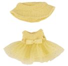 Monster Styles, Bouclé Kleid mit Fischerhut, gelb, Größe 15 cm