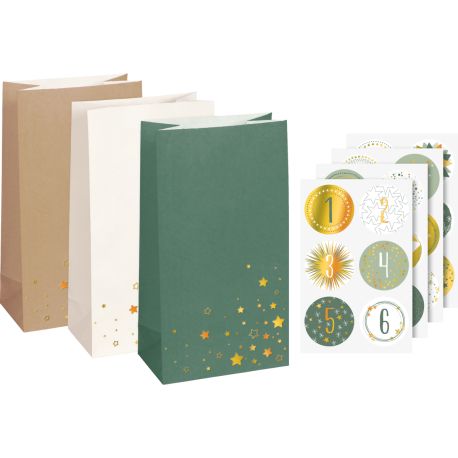 Adventskalender-Set „Sterne 97×180×60 mmAdvent Calendar Set Stars 97×180×60 mmSet Calendrier de l Avent « Étoiles » 9