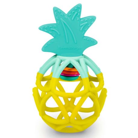 Ravensburger 4869 Play+ Rassel-Greifling: Ananas, Zahnungshilfe, Silikon Baby-Spielzeug ab 0 Monate