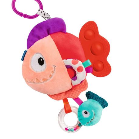 Ravensburger 4871 Play+ Pop-it Piranha (rot), Kuscheltier mit vielen Spieleffekten, Baby-Spielzeug ab 0 Monaten