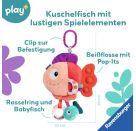 Ravensburger 4871 Play+ Pop-it Piranha (rot), Kuscheltier mit vielen Spieleffekten, Baby-Spielzeug ab 0 Monaten