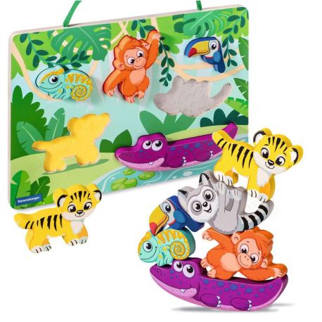 Ravensburger 4872 play+ Magnetisches Holz-Fühl-Puzzle: Dschungel