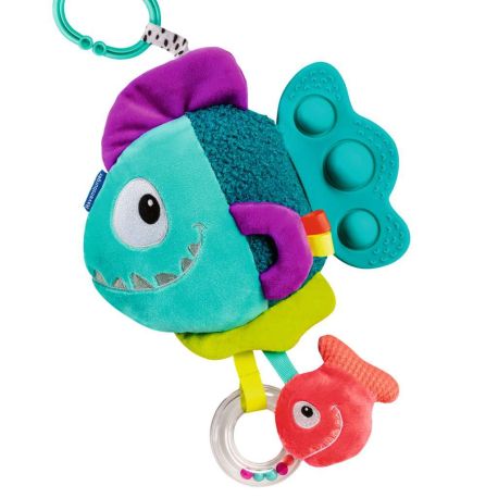 Ravensburger 4876 Play+ Pop-it Piranha (blau), Kuscheltier mit vielen Spieleffekten, Baby-Spielzeug ab 0 Monaten