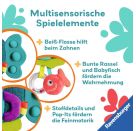 Ravensburger 4876 Play+ Pop-it Piranha (blau), Kuscheltier mit vielen Spieleffekten, Baby-Spielzeug ab 0 Monaten