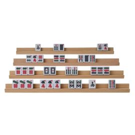 Spielsteinhalter aus Holz, 4er Set, für Domino und Mah Jongg, ohne Spielsteine, 35 cm