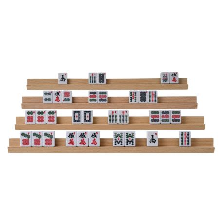 Spielsteinhalter aus Holz, 4er Set, für Domino und Mah Jongg, ohne Spielsteine, 35 cm