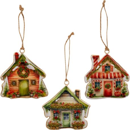 Metall-Anhänger - Häuser