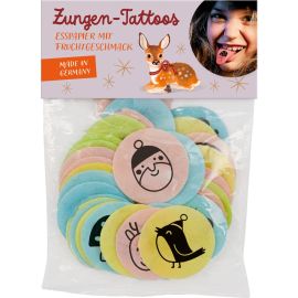 Zungen-Tattoos - Wintertiere im Weihnachtswald