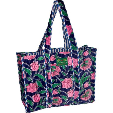 Samtshopper - Blumen blau