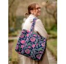 Samtshopper - Blumen blau