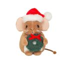 Teddy Hermann Weihnachtsmaus mit Kranz, 11 cm