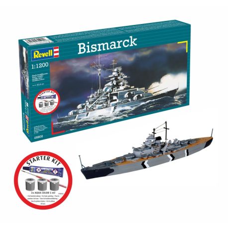 Starter Kit Bismarck, Revell Modellbausatz mit Basiszubehör