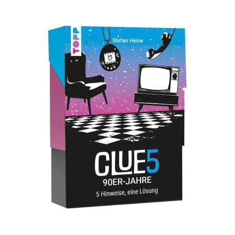 CLUE5  90er-Jahre. 5 Hinweise, nur eine Lösung. Das Trend-Quiz für deine Tasche