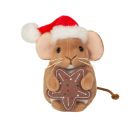 Teddy Hermann Weihnachtsmaus mit Keks, 11 cm