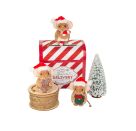 Teddy Hermann Weihnachtsmaus mit Keks, 11 cm