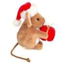 Weihnachtsmaus mit Geschenk 11 cm