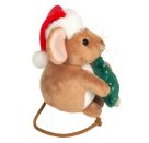 Weihnachtsmaus mit Tannenbaum 11 cm