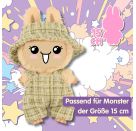 Monster Styles, Bouclé Latzhose mit Fischerhut, mintgrün, Größe 15 cm