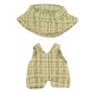 Monster Styles, Bouclé Latzhose mit Fischerhut, mintgrün, Größe 15 cm