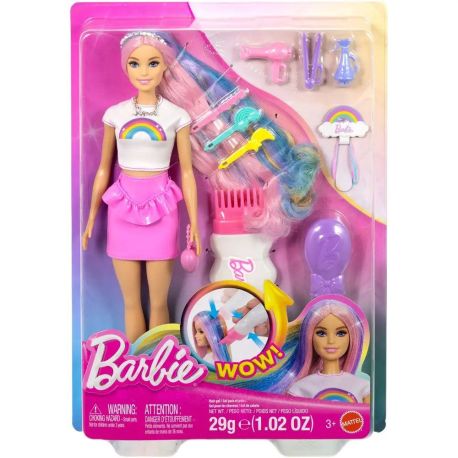 Barbie Haarspiel Puppe Regenbogen Glitzer