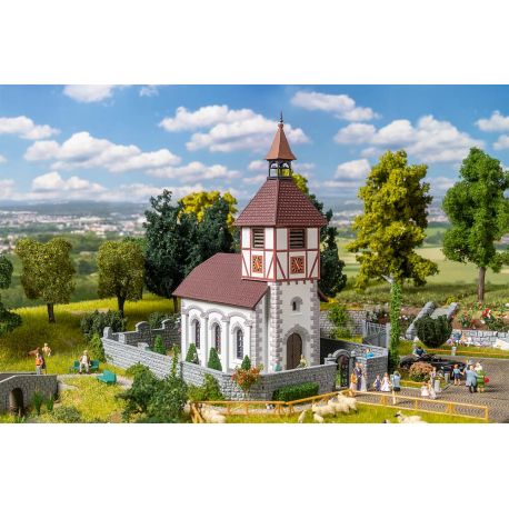 FALLER H0 Dorfkirche mit Kirchhof