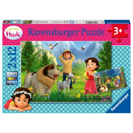 Ravensburger 05143 Puzzle Gemeinsame Zeit in den Bergen 2x12 Teile