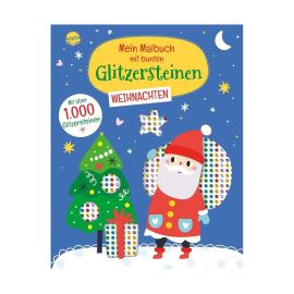 Malbuch bunte Glitzersteine Weihnachten