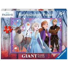 Ravensburger Kinderpuzzle 03031 - Die Eiskönigin 2: Unterwegs im Zauberwald  - Bodenpuzzle mit 60 großen Puzzleteilen,