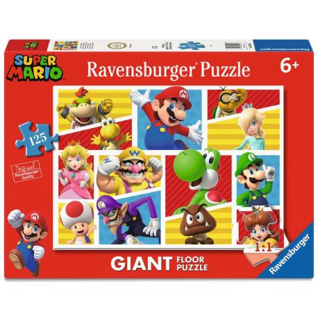 Ravensburger Kinderpuzzle 05640 - Marios Freunde und Feinde – großes Bodenpuzzle mit 125 Puzzleteilen, für Puzzle-Freu