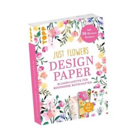 Design Paper Just Flowers A6 mit Blumen-Stickern