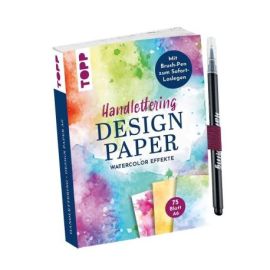 Handlettering Design Paper World of Watercolor A6 mit Brush Pen