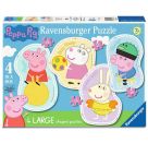 Ravensburger Kinderpuzzle 06956 - Zeit für Spiel und Spaß - 4 konturgeformte Puzzles mit 10, 12, 14 und 16 großen, sta