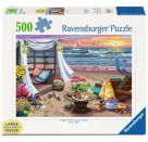 Ravensburger Puzzle 16792 - Die Oase am Strand - 500 Teile Large Pieces, Puzzlespaß mit größeren Puzzleteilen für die