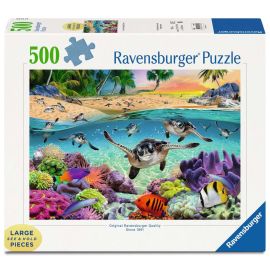 Ravensburger Puzzle 17456 - Meeresschildkröten - 500 Teile Large Pieces, Puzzlespaß mit größeren Puzzleteilen für die