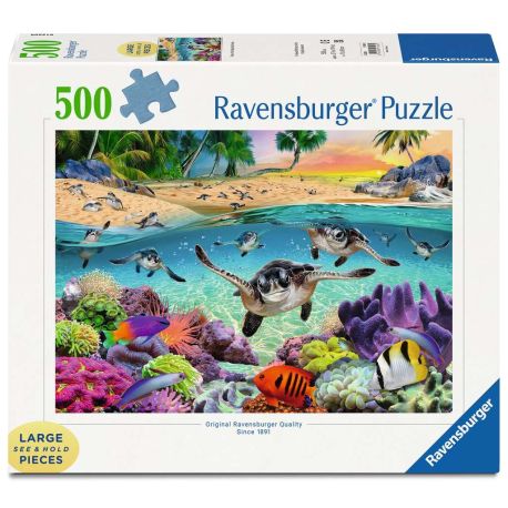 Ravensburger Puzzle 17456 - Meeresschildkröten - 500 Teile Large Pieces, Puzzlespaß mit größeren Puzzleteilen für die