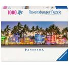 Ravensburger Puzzle 12001710 - Nachtlichter am Ocean Drive - Panorama-Puzzle Miami Beach mit 1000 Teilen, für Flor
