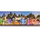 Ravensburger Puzzle 12001710 - Nachtlichter am Ocean Drive - Panorama-Puzzle Miami Beach mit 1000 Teilen, für Flor