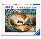 Sprung in den Sonnenuntergang