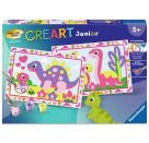 CreArt, Malen nach Zahlen Junior -  Bunte Dinosaurier