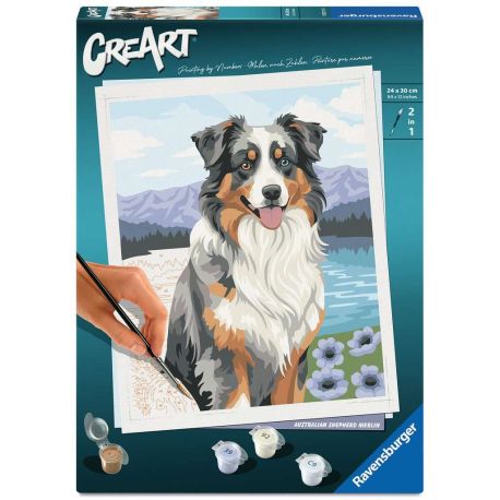 Ravensburger CreArt 12023114 - Australian Shepherd Merlin - Malen nach Zahlen ab 12 Jahren