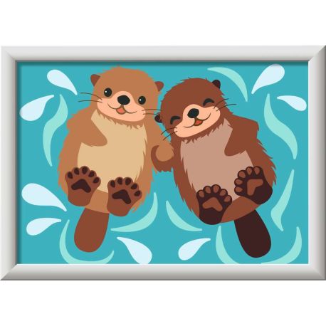 Ravensburger CreArt 12023125 - Verliebte Otter - Malen nach Zahlen für Kinder ab 7 Jahren