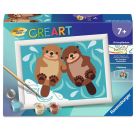 Ravensburger CreArt 12023125 - Verliebte Otter - Malen nach Zahlen für Kinder ab 7 Jahren