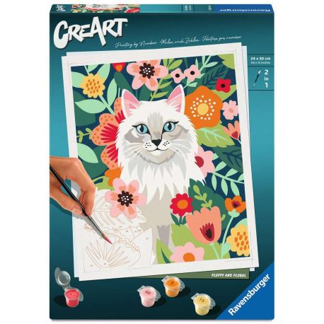 Ravensburger CreArt 12023146 - Samtpfote - Malen nach Zahlen ab 12 Jahren