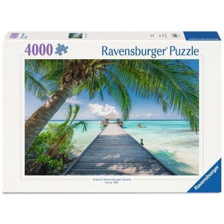 Ravensburger Puzzle 12001737 - Traumstrand auf den Malediven - 4000 Teile Foto-Puzzle für reiselustige Puzzle-Fans ab