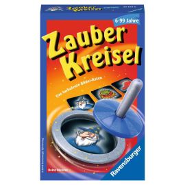 Ravensburger 23163 - Zauberkreisel, Mitbringspiel für 2-6 Spieler, ab 6 Jahren, kompaktes Format, Reisespiel, Ratespie
