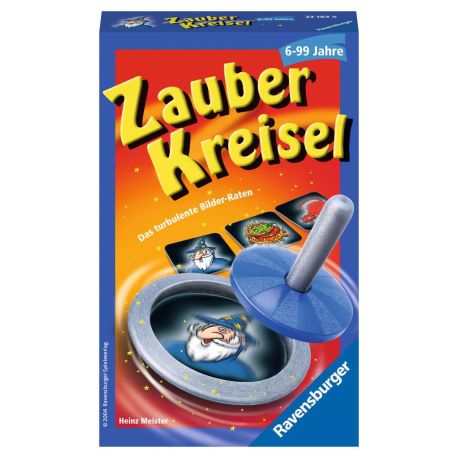 Ravensburger 23163 - Zauberkreisel, Mitbringspiel für 2-6 Spieler, ab 6 Jahren, kompaktes Format, Reisespiel, Ratespie