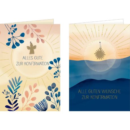 Grußkarten-Set – Alle guten Wünsche zur Konfirmation / Alles Gute zur Konfirmation - Grußkarten zur Konfirmation mit A