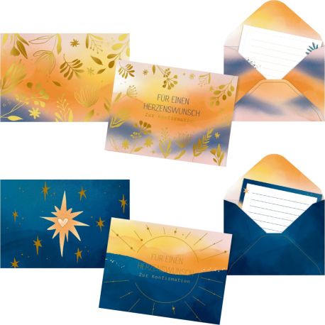 Mini-Geldkuverts - Für einen Herzenswunsch - zur Konfirmation