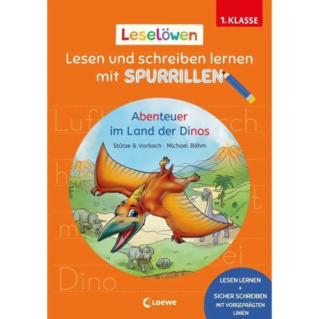 Leselöwen - Lesen und schreiben lernen mit Spurrillen - Abenteuer im Land der Dinos